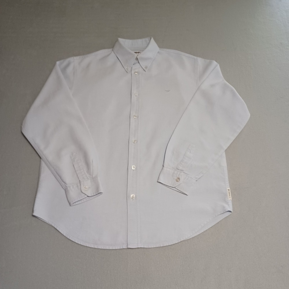 Armani Junior Boys Light Blue Cotton Button Down Shirt Made in Italy Size 36